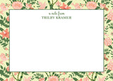 LADIES PINK AND GREEN FLORAL DELFT NOTECARDS