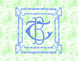 MAHJONG DOUBLE BAMBOO MONOGRAMMED STICKER
