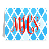 MODERN ARGYLE MONOGRAMMED FOLDOVER