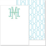 LADIES BALEON INTERTWINED 2 LETTER MONOGRAMMED NOTECARD - additional color options