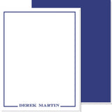 MENS BORDERED PERSONALIZED WITH SOLID COLOR BACK NOTECARD - additional colors available