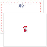 COLLEGIATE COLLECTION - LADIES MONOGRAMMED NOTECARD WITH SCHOOL LOGO - additional options available