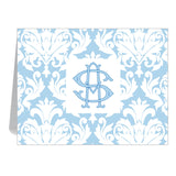 LADIES DAMASK INTERTWINED MONOGRAMMED FOLDOVER - additional colors available