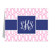 TRELLIS FOLDOVER WITH BANDED MONOGRAM