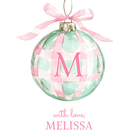 PINK PLAID CHRISTMAS TAG