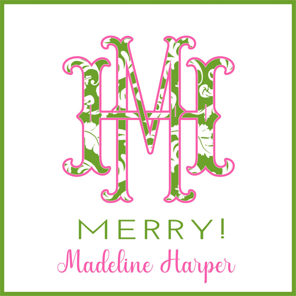 INTERTWINED MONOGRAM CHRISTMAS TAG