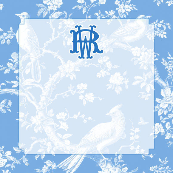 Personalized Blue Bird Toile Notepad