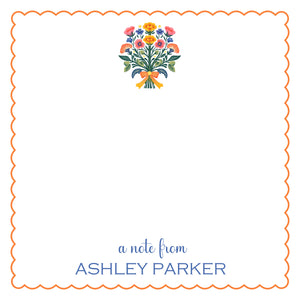Folk Art Bouquet Personalized Notepad