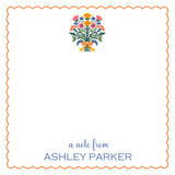 Folk Art Bouquet Personalized Notepad
