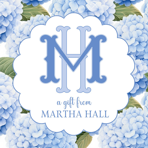 Happy Hydrangea Monogrammed Gift Tag