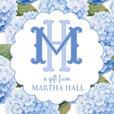 Happy Hydrangea Monogrammed Gift Tag