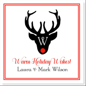 MONOGRAMMED BUCK CHRISTMAS TAG