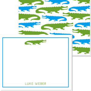 BOYS PERSONALIZED ALLIGATOR NOTECARD