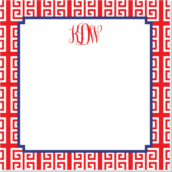 LABYRINTH MONOGRAMMED NOTEPAD - additional colors available