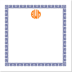 MONOGRAMMED GREEK BORDER NOTEPAD - additional colors available