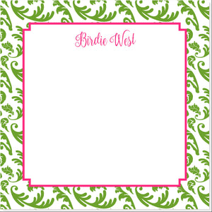 FLORAL SWIRL PERSONALIZED NOTEPAD - additional colors available