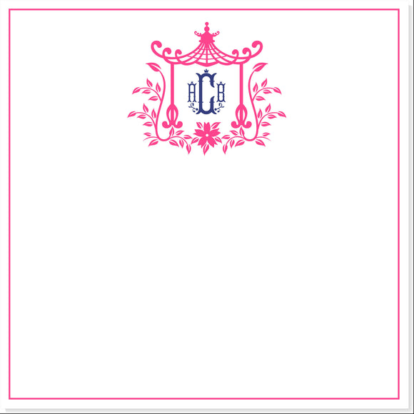 MONOGRAMMED PAGODA NOTEPAD - additional colors available