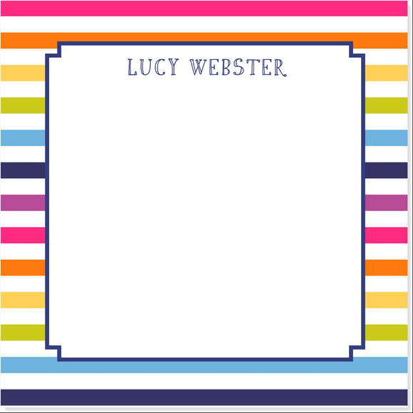 RAINBOW STRIPED NOTEPAD - additional colors available for personalization