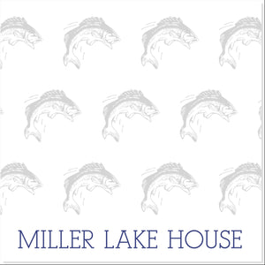 FISH ON LAKE HOUSE PERSONALIZED NOTEPAD - additional colors available