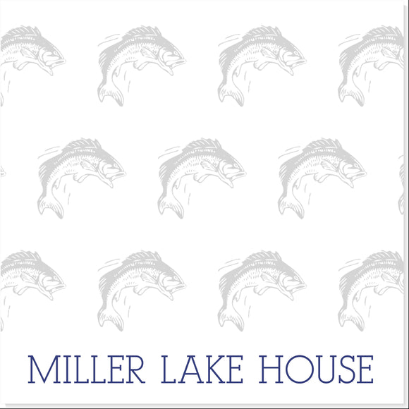 FISH ON LAKE HOUSE PERSONALIZED NOTEPAD - additional colors available