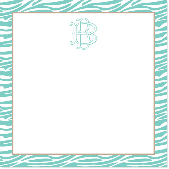 ZEBRA INTERTWINED MONOGRAMED NOTEPAD