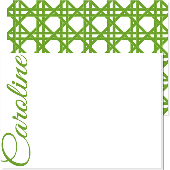 LADIES BIG BOLD SIDEWAYS NAME WITH WICKER NOTECARD - additional colors available