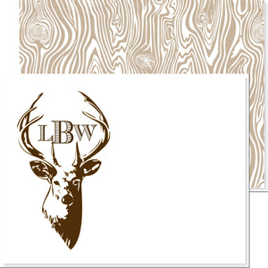 BOYS MONOGRAMMED BUCK NOTECARD