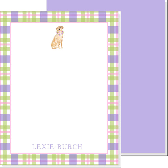 GIRLS LAVENDER LABRADOR NOTECARD