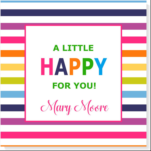 PERSONALIZED HAPPY STRIPE GIFT TAG