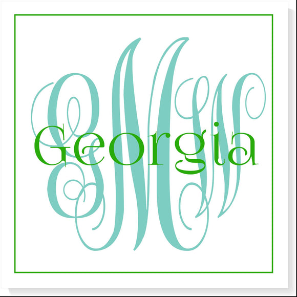 OVERLAPPING PERSONALIZED MONOGRAM GIFT TAG - additional colors available