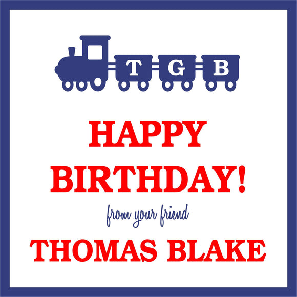 PERSONALIZED TOY TRAIN GIFT TAG- additional colors available