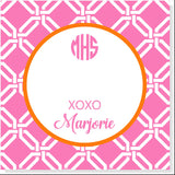 PERSONALIZED WICKER PATTERN MONOGRAMMED GIFT TAG - additional colors available