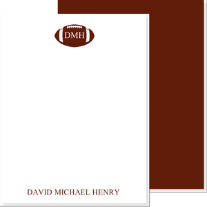 BOYS MONOGRAMMED FOOTBALL NOTECARD