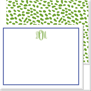 LADIES MONOGRAMMED PONY PATTERN NOTECARD - additional colors available