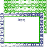 LADIES PERSONALIZED MINI GREEK PATTERN NOTECARD - additional colors available