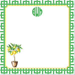 LEMON TREE NOTEPAD WITH MONOGRAM