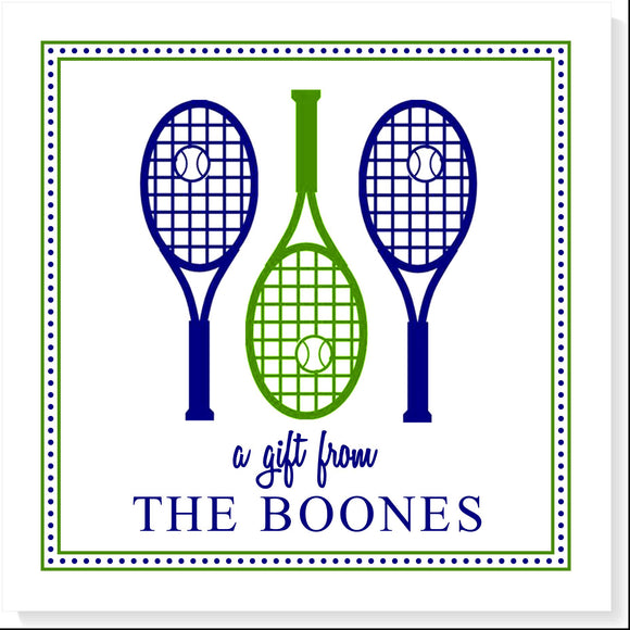 PERSONALIZED RACQUETS GIFT TAG - additional colors available